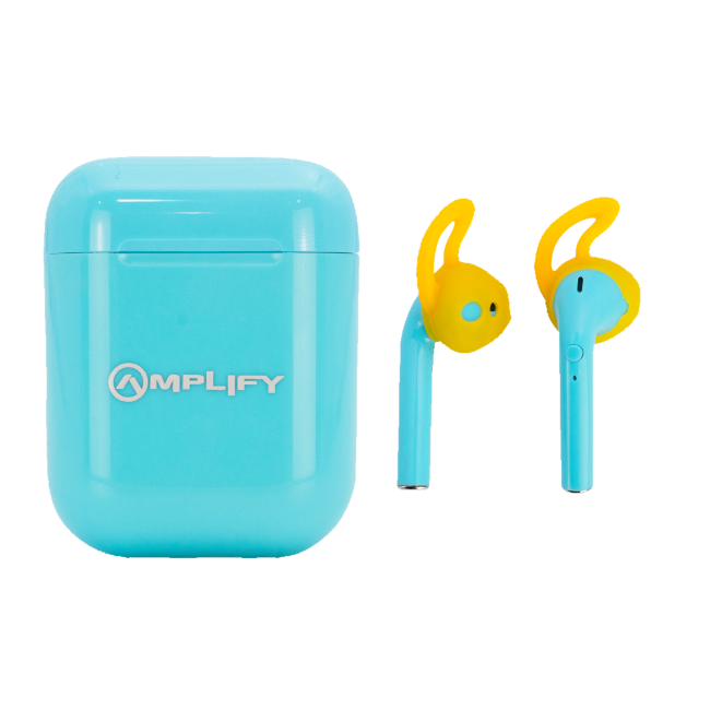 Amplify Buds Series True Wireless Earphones with Silicone Accessories - Blue/Orange AM-1119-BLOR