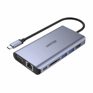 Unitek uHUB O8+ 8-in-1 USB-C Dual Display Hub with USB 5Gbps and PD 100W Charging D1019B DS-USB-C-D1