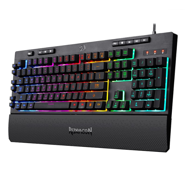 Redragon K512 SHIVA Full-sized Membrane Keyboard White RD-K512RGB-1 - Image 3
