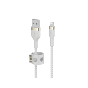 Belkin BoostCharge Pro Flex USB-A Cable with Lightning Connector White CAA010BT3MWH