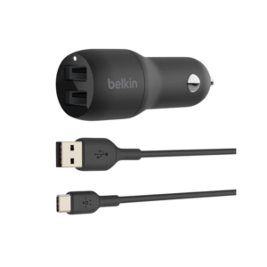 Belkin BoostCharge 24W Dual USB-A Car Charger - Black CCE001BT1MBK