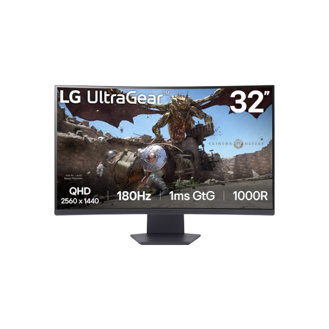 LG UltraGear 32" QHD VA Curved Gaming 180Hz 1ms 32GS60QC-B.AFBQ