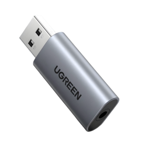 UGREEN CM383-80864 USB-A to 3.5mm Audio Jack External Sound Adapter - Silver  CM383-80864